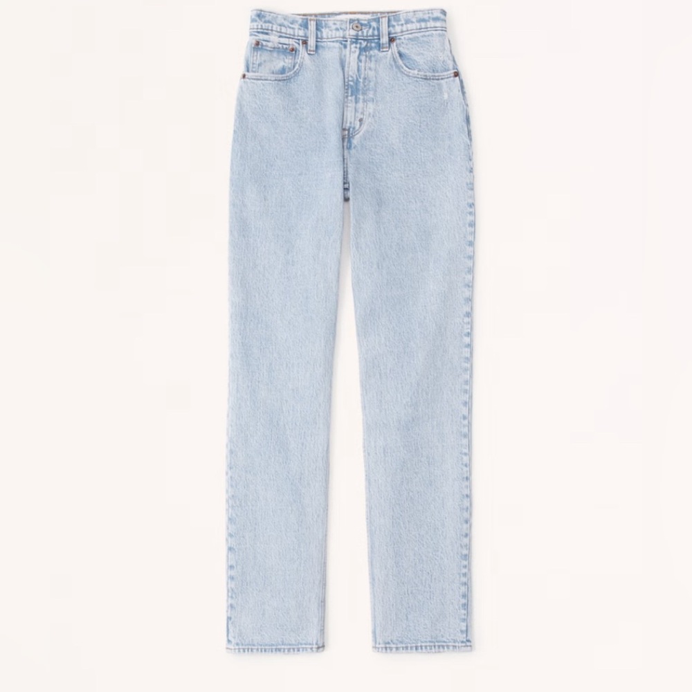 abercrombie 90s straight ultra high rise jeans light wash